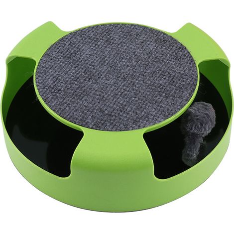 Juguete para gatos, ratón giratorio interactivo con rascador de nailon antideslizante para gatitos. (1/5)