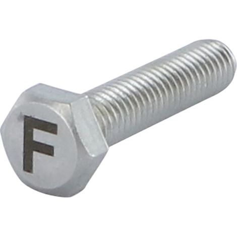 Vis métaux Tête hexagonale TH 8X35 Inox A4 Gravure LETTRE "F"-1 pièce