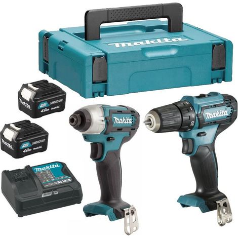 Makita – Pack de 2 outils électroportatifs 12V avec 2 batteries 4Ah – Perceuse visseuse DF333D et visseuse à chocs TD110D – Coffret MakPac – CLX224SMJ (1/10)