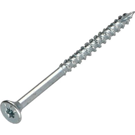 Vis bois TEKOR Tête fraisée Cranté 4.5X70 Filetée sur 42 TORX T20 Acier zingué Pointe antifendage type 17