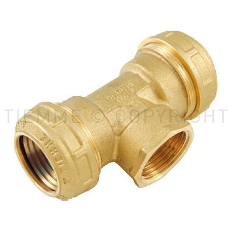 Tiemme - Raccordo A Tee Femmina   11/4 ø40 In Ottone Polietilene