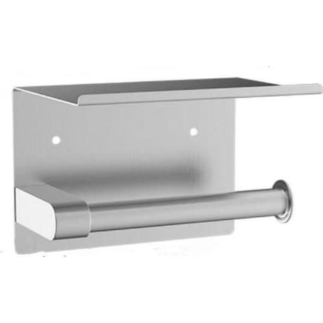 1 porte-papier toilette mural, porte-essuie-tout en acier inoxydable, 16 x 10,7 x 10,4 cm, argenté (1/5)