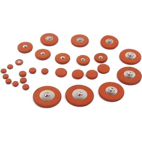 Ensemble de 28 tapis de trous pour saxophone soprano, coussins d'entretien en cuir, kit de réparation réutilisable pour musiciens et étudiants. (1/5)