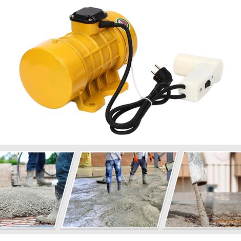 Moteur vibrant électrique 250 W pour béton, moteur robuste à fil de cuivre haute performance, idéal pour les tables vibrantes et les chantiers de construction - 2840 tr/min, fonte, base stable (jaune) (1/5)