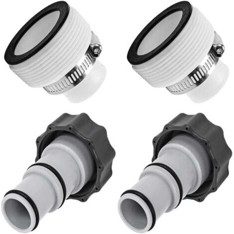 QORVA-Adaptateur de tuyau de piscine , 2 pair adaptateurs de piscine de rechange, adaptateur de tuyau pour pompe Intex, raccord pour tuyau de piscine de 32mm et 1,5 " 1,25"