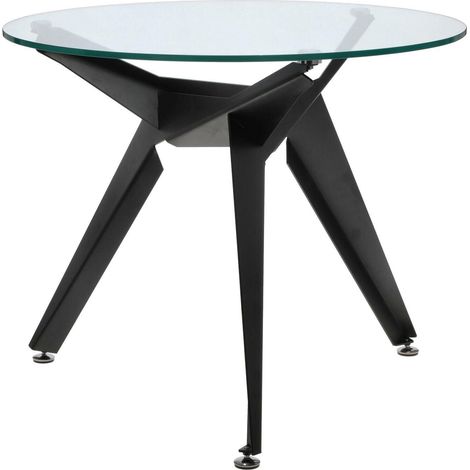 Troy TABLE GLAS TISCHPLATTE rund 90 cm transparent/schwarz (1/5)