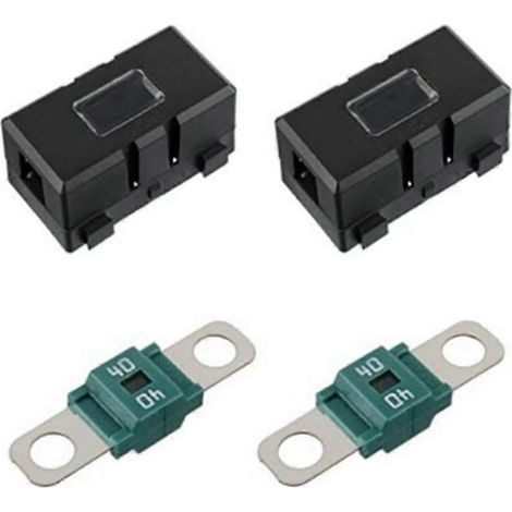 2 porte-fusibles ANS-H pour voiture et 2 fusibles midi à boulonner haute intensité 40 A pour voitures, camions et véhicules. (1/5)