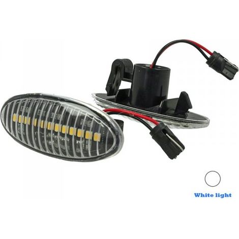 Kit Freccia Laterale a Led Side Marker Lente Trasparente Luce Bianco Per Nissan Qashqai Micra X-Trail Cube Evalia Leaf Note NP300 NV200 Renault Koleos Smart Forfour OEM 4539062601