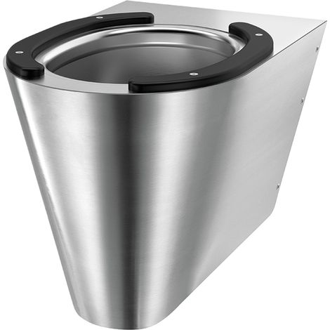 Delabie WC S21 S wandh. Edst. 1.4301 satiniert +2 Sitzbacken schwarz (1/2)