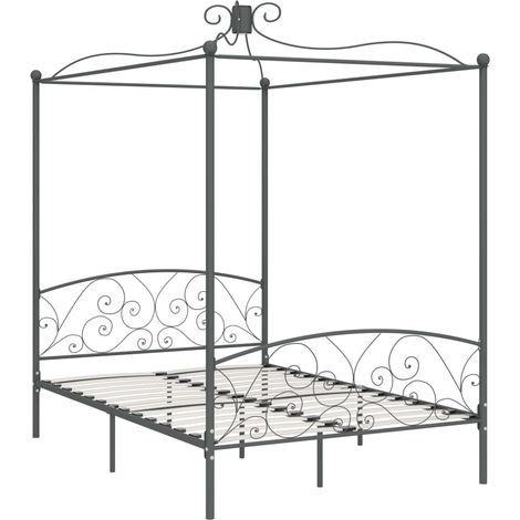 Maison Exclusive - Letto a Baldacchino Grigio in Metallo 120x200 cm