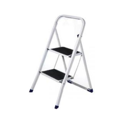 Capaldo – Escabeau 2 marches antidérapantes 30x20 cm – Hauteur plateforme 47 cm – Acier peint – Charge max 150 kg – Dimensions fermé 47x5xh90 cm
