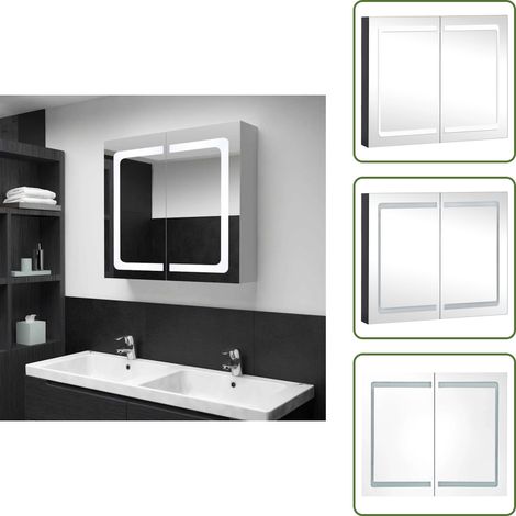 LED-Spiegelschrank fürs Bad 80x12,2x68 cm - LED-Kosmetikspiegel - Badeschrank - Waschbeckenunterschrank - Badezimmerregal - Aufbewahrungsschrank