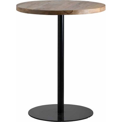 Franklin Hardwood Bar Table - Metal/Wood - L80 x W80 x H98 cm - Black/Brown