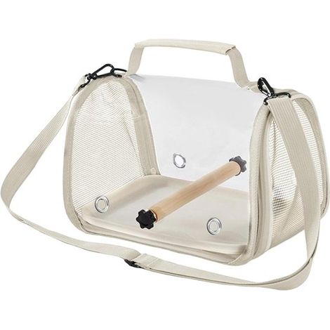 Vogeltransporttasche Tragetasche für Vögel Tragbare Schultertasche für Haustiere Mit Holzstab und Tablett Tragbarer Transportkäfig für Vögel 19 x 26 (1/5)
