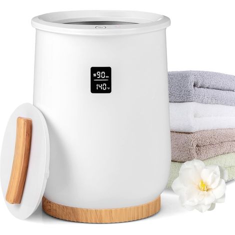 GOPLUS Seau Chauffe-Serviettes pour Salle de Bain, Chauffe-Serviettes Grande Capacité 20L avec Minuterie, Arrêt Automatique & Parfum Personnalisé, Convient pour Serviettes, Peignoirs (1/5)