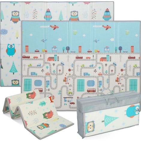 Tapis de jeu bébé motif voitures, mousse antidérapante, épaisseur 1,5 cm, 195 x 146,5 cm (1/5)