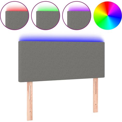 Maison Exclusive - LED Kopfteil Dunkelgrau 90x5x78/88 cm Stoff