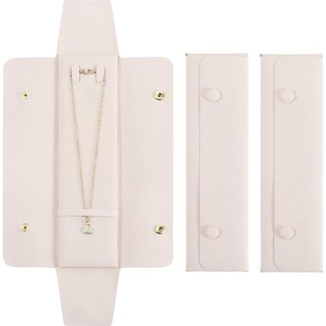 3 étui de Voyage pour Collier Organisateur de Bijoux Anti Enchevêtrement Sac de Rangement pour Collier de Voyage Pochette pour Mariage Noël Saint Valentin Cadeaux de Demoiselle 22x6cm (1/5)