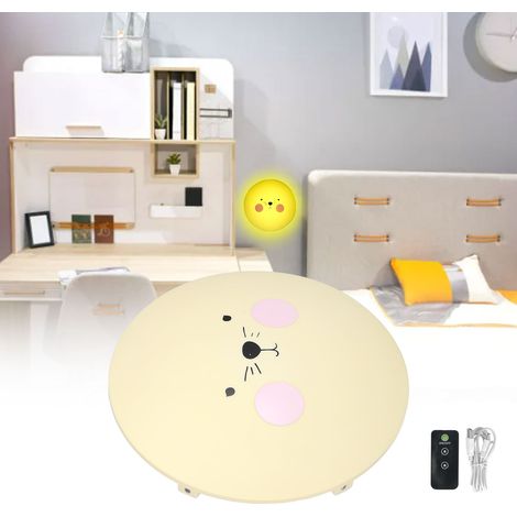 Applique murale LED avec stickers muraux, applique murale créative à motif dessin animé, veilleuse pour chambre d'enfant, lumière chaude. (1/5)