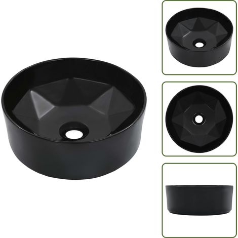 Baño moderno - vidaXL Lavabo 36x14 cm cerámica negro - Decoración de baño