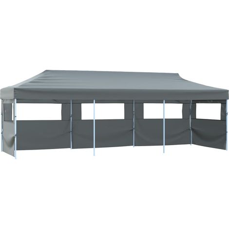 Faltzelt Partyzelt Pop-Up mit 5 Seitenwänden 870x291x315 cm Anthrazit