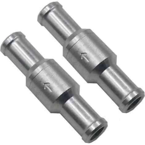 Lot de 2 valves de carburant à sens unique en aluminium de 10 mm - Clapet anti-retour pour carburateur de voiture à basse pression (1/5)