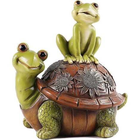 Gartenfiguren für Frosch und Schildkröte, Dekoration, Skulptur aus Kunstharz für den Außenbereich