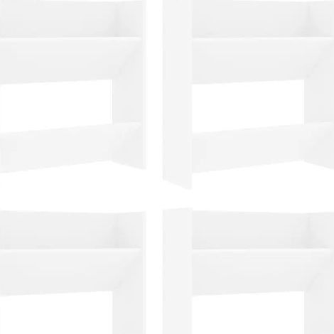 Set di 4 scarpiere da parete moderne 60 x 18 x 60 cm salva-spazio ingresso in legno ingegnerizzato bianco 020047885