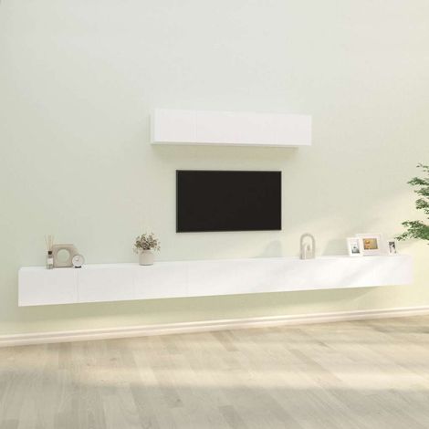 vidaXL 6 Piece TV Cabinet Set White Engineered Wood (1/5)