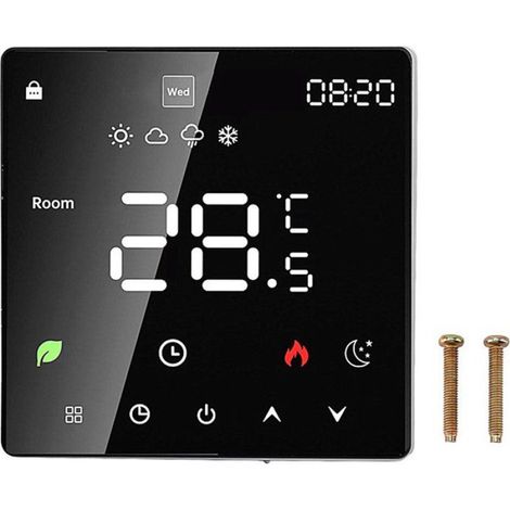 Thermostat - Thermostat intelligent - Thermostat domestique - Thermostat programmable pour chauffage au sol avec écran tactile - (1/5)