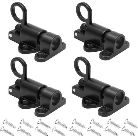 4 Pieces Verrou Porte à Rebond, Loquet Automatique avec 16 Pieces Vis, Alliage d’aluminium Loquet à Ressort Automatique, Convient pour les Fenêtres, les Portes de Placard et les Portes en Bois