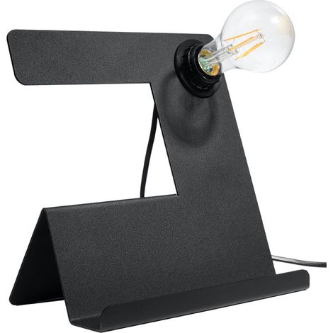 Lampada da scrivania Incline nero 25x24x13cm Sollux (1/5)