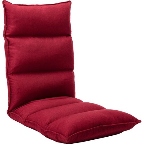 vidaXL Tumbona de suelo plegable de tela rojo vino tinto (1/5)