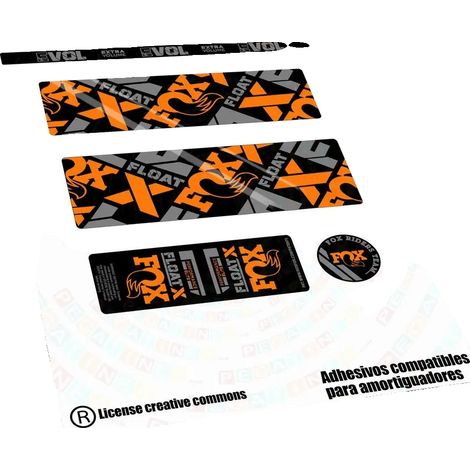 Pegatinas de vinilo resistente, diseño personalizable, color naranja. (1/2)