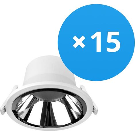 Lot 15x Noxion Downlight LED Apollo 9W 1100lm 60D - 840 Blanc