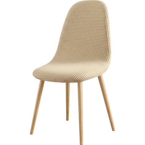 Housse de chaise scandinave extensible en tissu gaufré Lin 40x50 cm (1/3)