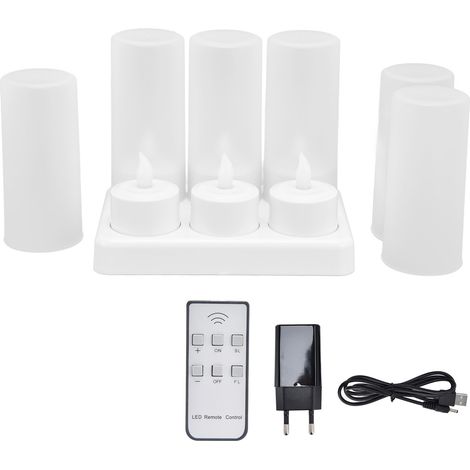 Bougie LED réutilisable sans flamme pour mariage, fête, salle à manger - 100-240V prise EU (1/5)