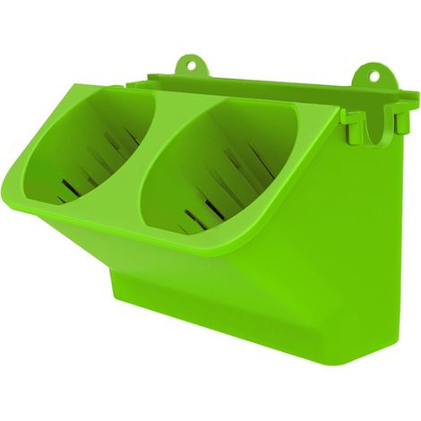 Jardinière Murale Verticale - 2 Compartiments - Pour Fleurs Herbes Légumes - Dimensions 24 x 14,2 x 14 cm - Vert - 1 Pièce (1/5)