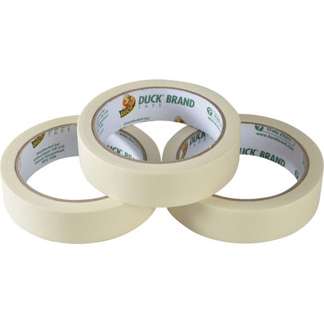 Premium 3-Pack 25mm x 25m Multi-Purpose Masking Tape by Shurtape Duck Tape – Ideal for Decorating, Painting, and Crafting (1/2)