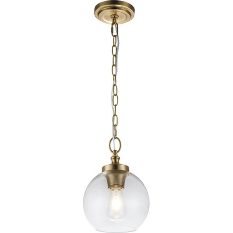 Elstead Feiss Tabby Dome Suspension Plafonnier Laiton Bruni (1/5)