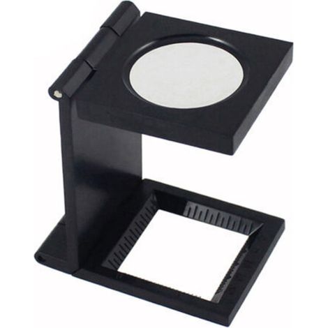 Table Linen Tester Magnifier, Folding Metal Thread Counter, 10x magnification, reading magnifier for work, home office, repair, hobby, crafts, newspapers, Magnifier (1/5)