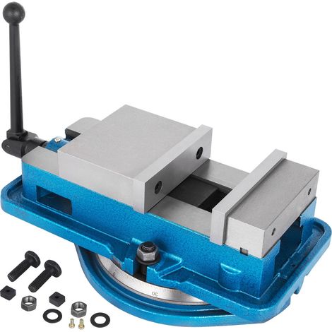 Étau de fraisage de précision 5 pouces, base pivotante 360° avec échelle, serrage robuste 125 mm pour machines de fraisage et perçage, finition précise des pièces. (1/5)