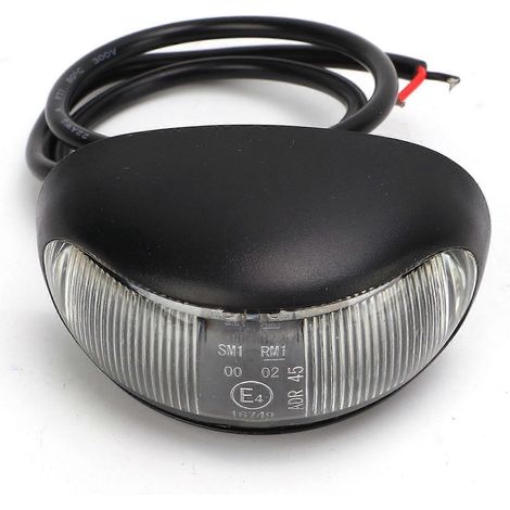 Feu de position latéral à LED 10–30 V, étanche IP68, faible consommation, avec lentille en polycarbonate