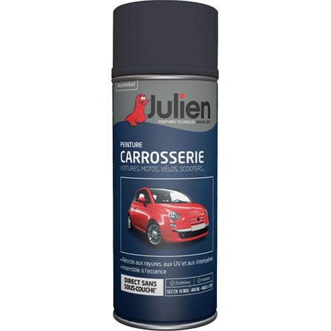 Peinture aérosol pour Carrosserie - Brillant Gris Acier Métal - 400 ml - Julien