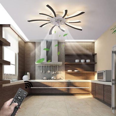Modern 78cm Ceiling Fan with Smart LED Lighting, Silent Operation, 3 Light Temperatures and 6 Speeds, Black (1/5)