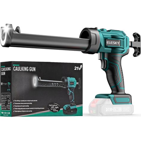 Pistolet à Cartouche Électrique 18V, 4 Vitesses, sans Batterie Pistolet silicone électrique 300 ml, LED intégrée, débit réglable, extrusion précise, poignée ergonomique, idéal joints. (1/5)