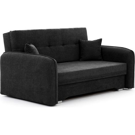Petit canapé convertible LANY - Compact et fonctionnalité intelligente-Noir (1/5)