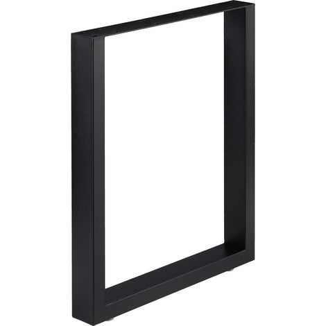 Set di 2 gambe per tavolo multifunzionali 1 x 43 x 30 cm design industriale finitura opaca in acciaio nero 130010093
