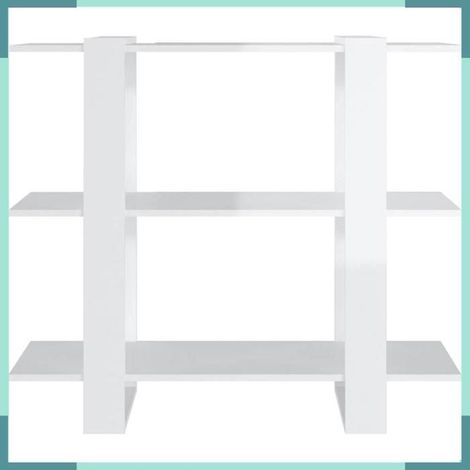811553 Bibliothèque/Séparateur de pièce Blanc brillant 100x30x87 cm (1/5)