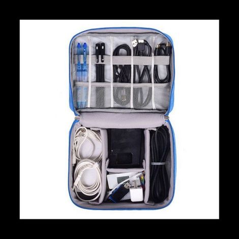 Sac de Rangement de Câble - Tissu Oxford 300D Étanche - Pour Accessoires Électroniques et Câbles - 2 Pièces (1/5)